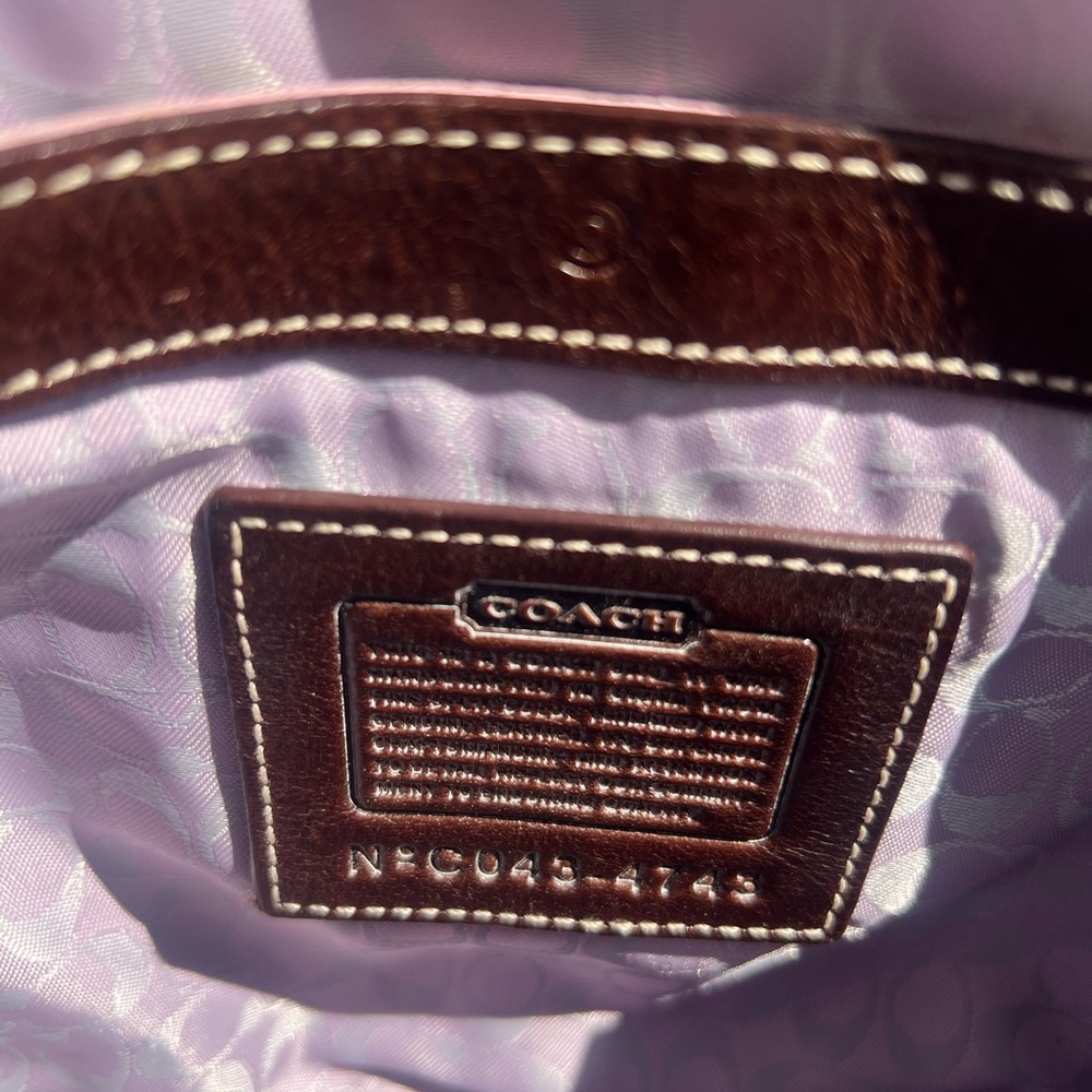 Coach Lavender Suede Crossbody with Brown Leather Trim - Picture 9 of 13